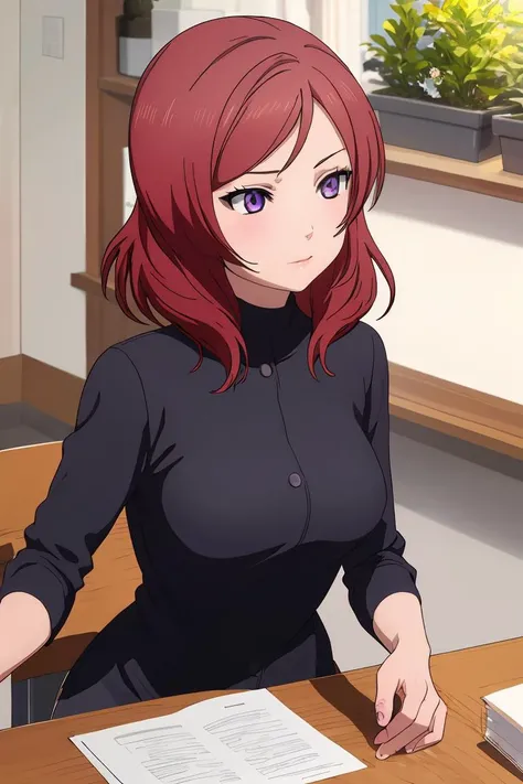 (masterpiece, best quality), 1girl, <lora:maki-lovelive:1> maki nishikino