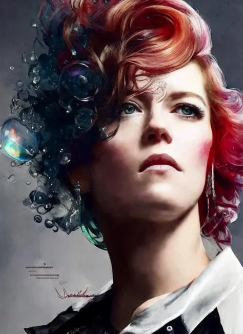 sks woman by agnes cecile, luminous design, pastel colours, ink drips, autumn lights
