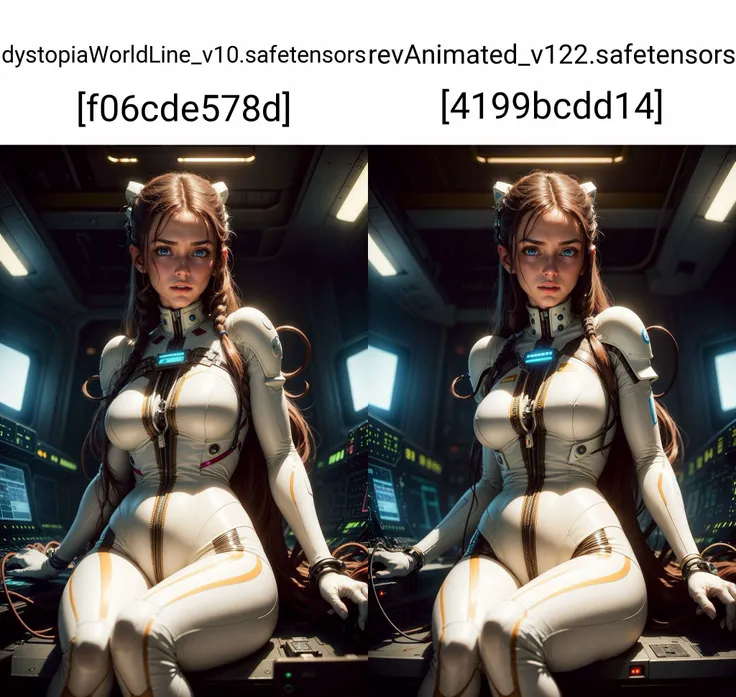 Photo of beatiful woman, long pony tail, brunette hair, wearing white plugsuit, sitting in a high-tech cockpit, piloting a giant mech, (her body attached to a network of cables:1.2), glow of holographic displays,
<lora:add_detail:0.5>, (masterpiece, photorealistic:1.2), high quality, intricate details, highly detailed background, 8k,, (vivid colors, wide angle, cinematic establishing shot, volumetric lighting, subsurface scattering, special effects, color grading, layered depth, parallax effect, soft focus foreground), (in style of Tim Walker:1.2)