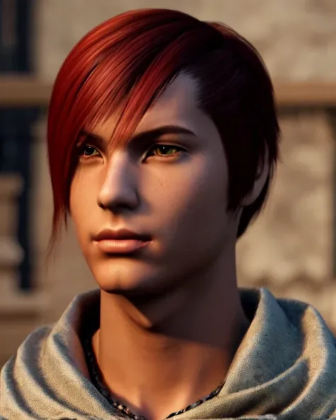 prilosecotc1, 1boy, male_focus, solo, closed_mouth,, bishonen, cat ears, animal ears, red hair, x hair ornament, scarf, realistic, detailed eyes, hyper detailed, highly detailed, beautiful, small details, ultra detailed, best quality, intricate, hyperrealism, sharp, digital illustration, detailed, realism, intricate, 4k, 8k, trending on artstation, good anatomy, beautiful lighting, award-winning, photorealistic, realistic shadows, realistic lighting, beautiful lighting, raytracing, intricate details, moody, rule of thirds, masterpiece, (illustration:1.1), highres, (extremely detailed CG, unity, 8k wallpaper:1.1), beautiful face, highly detailed face, ultra realistic, masterpiece, bokeh, extremely detailed, intricate, zoomout, colorful, vibrant colors, <lora:Copy of Copy of last:.7>