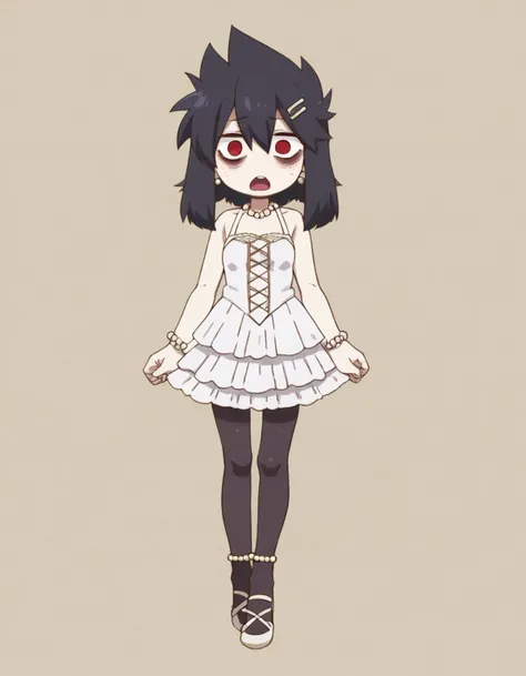 zPDXL, score_9, score_8_up, score_7_up, source_anime, (portrait), 1girl, solo,
<lora:KobayashiDragonPack:1> drgmd, <lora:Furfrou_v2:0.8> furfrou, dog ears, dog tail, dog girl, black fur, white skin, red eyes, jitome, bags under eyes, small breasts, freckles,, open mouth, jumping, bride wearing Sheer lace bodysuit with pearl accents, satin ball gown skirt with lace overlay, pearl hair pins, pearl ankle strap heels, wedding veil with lace, heirloom pendant,delicate pearl necklace and earrings set