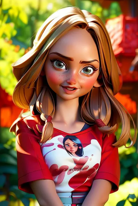 A stunning intricate full color portrait of a beautiful woman, wearing a red shirt  <lora:epiNoiseoffset_v2:1>, happy, epic character composition,by ilya kuvshinov, alessio albi, nina masic,sharp focus, natural lighting, subsurface scattering, f2, 35mm, film grain, half body shot    <lora:LadyBug:1>