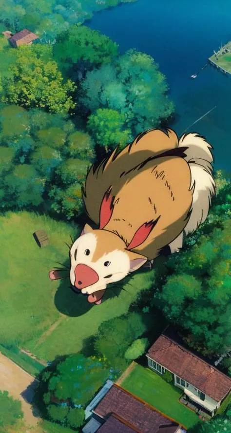 Aerial of a Pet, Dreadlocks hair, ghibli,