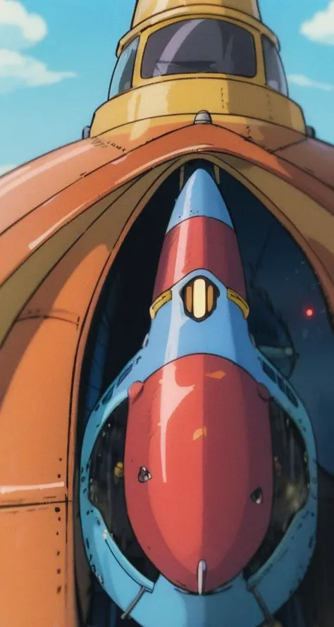 A dynamics Full Shot of a UFO, flight in a Rogue Planet, ghibli,