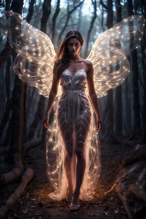 photorealistic,realistic,photography,masterpiece,best quality,ultra-detailed,1girl,<lora:md_20230904103802-000008:0.8>,red dress,Glowing wings,