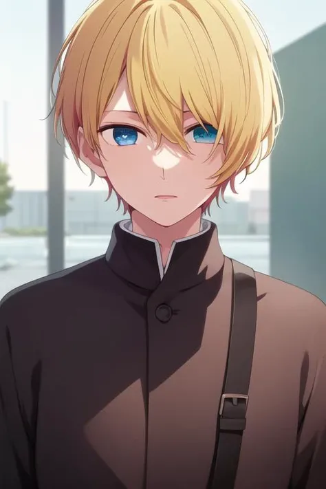 masterpiece, best quality, high quality, 1boy, solo, male focus, looking at viewer, upper body, <lora:hoshino_aquamarine:0.70>, hoshino_aquamarine,