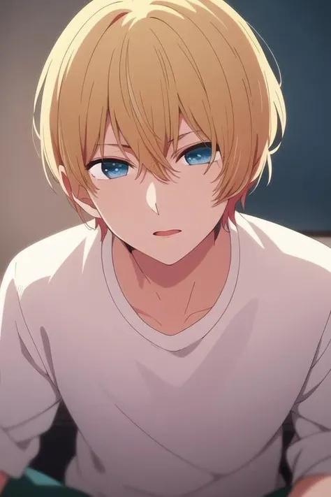 masterpiece, best quality, high quality, 1boy, solo, male focus, looking at viewer, upper body, <lora:hoshino_aquamarine:0.70>, hoshino_aquamarine,