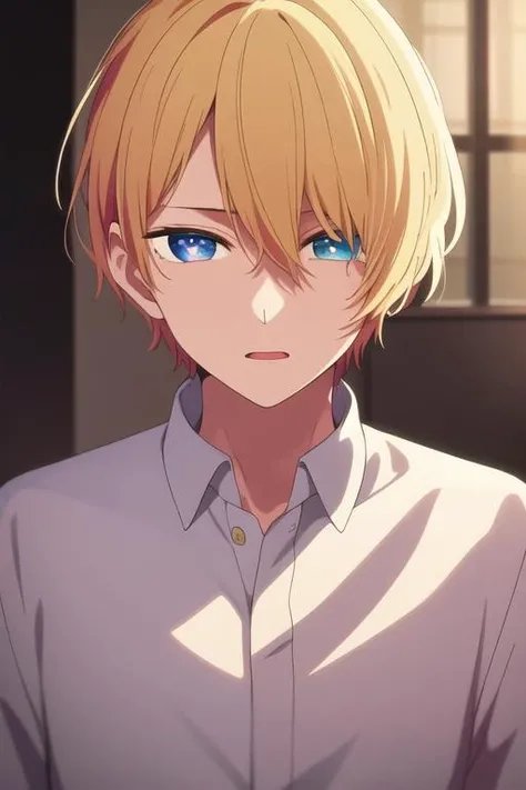 masterpiece, best quality, high quality, 1boy, solo, male focus, looking at viewer, upper body, <lora:hoshino_aquamarine:0.70>, hoshino_aquamarine, star-shaped_pupils,