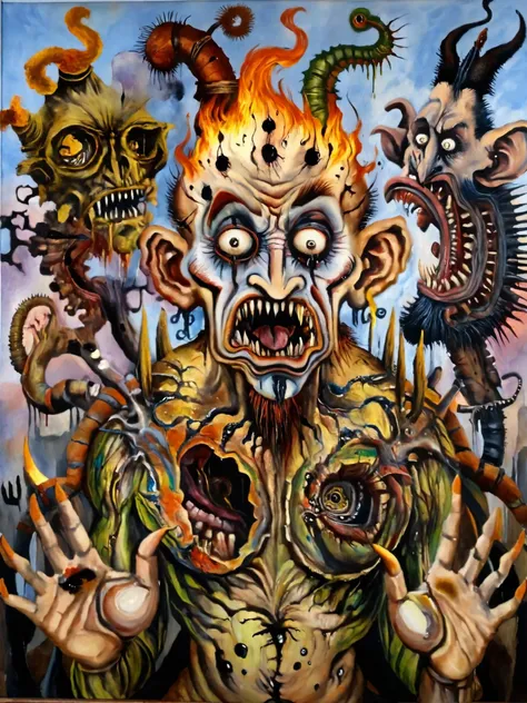 <lora:CBarkerAIXL-000002:1>,painting (medium) cbarkerai,madness,oil painting,intricately detailed masterpiece,