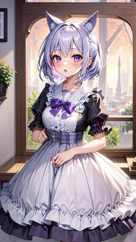 (masterpiece, best quality:1.4) BREAK 1girl, gray hair, purple eyes