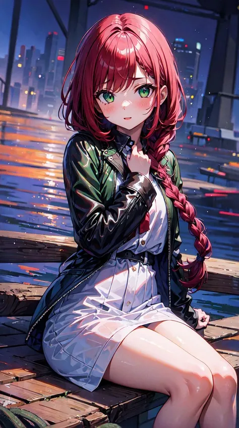 (masterpiece, best quality:1.4) BREAK 1girl, red hair, braid, green eyes