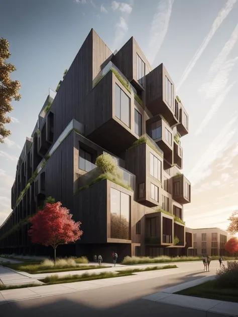 building , airport, extreme architecture, beautiful landscape design, hyperrealism, ultra wide shot, Exterior view, dramatic, sunset (masterpiece, best quality), realistic<lora:xsarchitectural-2:0.7>