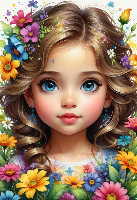 Art by Dona Gelsinger, a cute beautiful little one girl, fits in the proposition, hyper-detailed, flowers, watercolour, illustration, Artstation Trending,
Hyper-Detailed Colorful Intricate Generative Lines, arthouse, illustration, hyper-realistic, Large Realistic
Highly Detailed, intricate detail, on a white background, --ar 4:5 --v 5, Alberto Seveso texture, loose painting style, intricate detail, cinematic lighting, octane render, 8k render volumetric lighting, realistic, 8k resolution