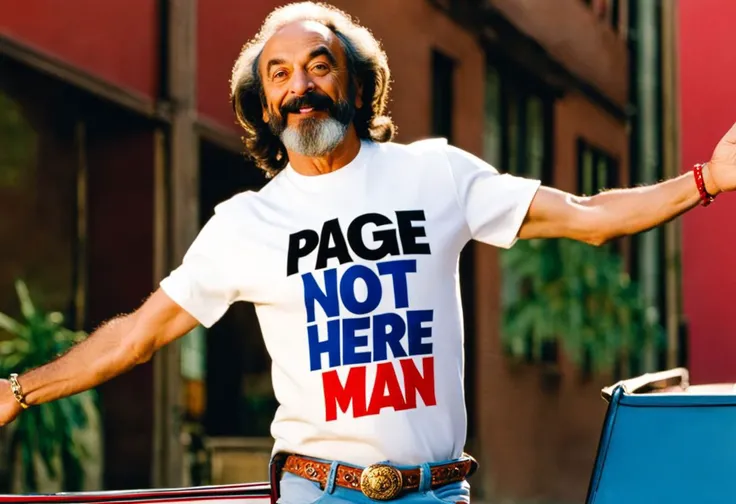 ASCII(shirt says ((( PAGE NOT HERE MAN)))), (shirt says (((404)))), 2 men, Cheech and Chong