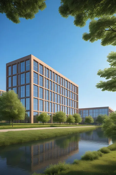 (masterpiece), best quality,8K,no humans, outdoors,
chanyeyuan,industrial park,
building, scenery,blue sky, city,(grass:0.7), day,(tree:0.6),water,window, <lora:ZSIndustrialParkV1.0-000046:0.5>