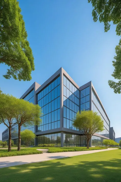 (masterpiece), best quality,8K,no humans, outdoors,
chanyeyuan,industrial park,
building, scenery,blue sky, city,(grass:0.7), day,(tree:0.6),window, <lora:ZSIndustrialParkV1.0-000040:0.5>