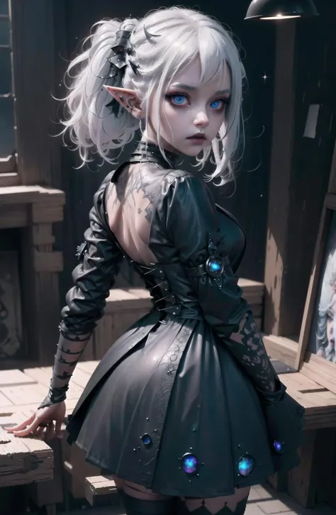 (Rendering, 8k, Masterpiece, Quality, Beauty: 1.2, Professional Illustration: 1.1, Detail: 1.3, Lighting), Highly Detailed,<lora:goth girl_101_2023-10-03_060039:0.6>goth girl 101, White Hair , Cosmic Pupils, High Detailed Eyes
, elf
<lora:skypower4:0.4> galaxy, nebula, milky way, space, planet