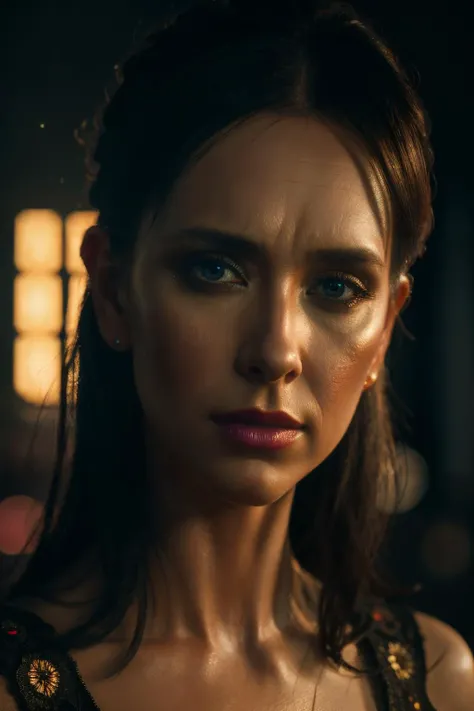 jlh woman, (Extremely Detailed Oil Painting:1.2), glow effects, godrays, Hand drawn, render, 8k, octane render, cinema 4d, blender, dark, atmospheric 4k ultra detailed, cinematic sensual, Sharp focus, humorous illustration, big depth of field, Masterpiece, colors, 3d octane render, 4k, concept art, trending on artstation, hyperrealistic, Vivid colors, extremely detailed CG unity 8k wallpaper, trending on ArtStation, trending on CGSociety, Intricate, High Detail, dramatic,<lora:JenniferLoveHewitt-RealVision-V1.0:1>