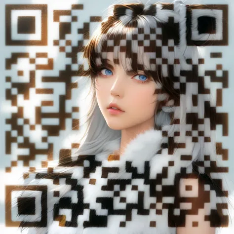 Qr Code Face A close up of a woman with a qr code on her face - SeaArt AI