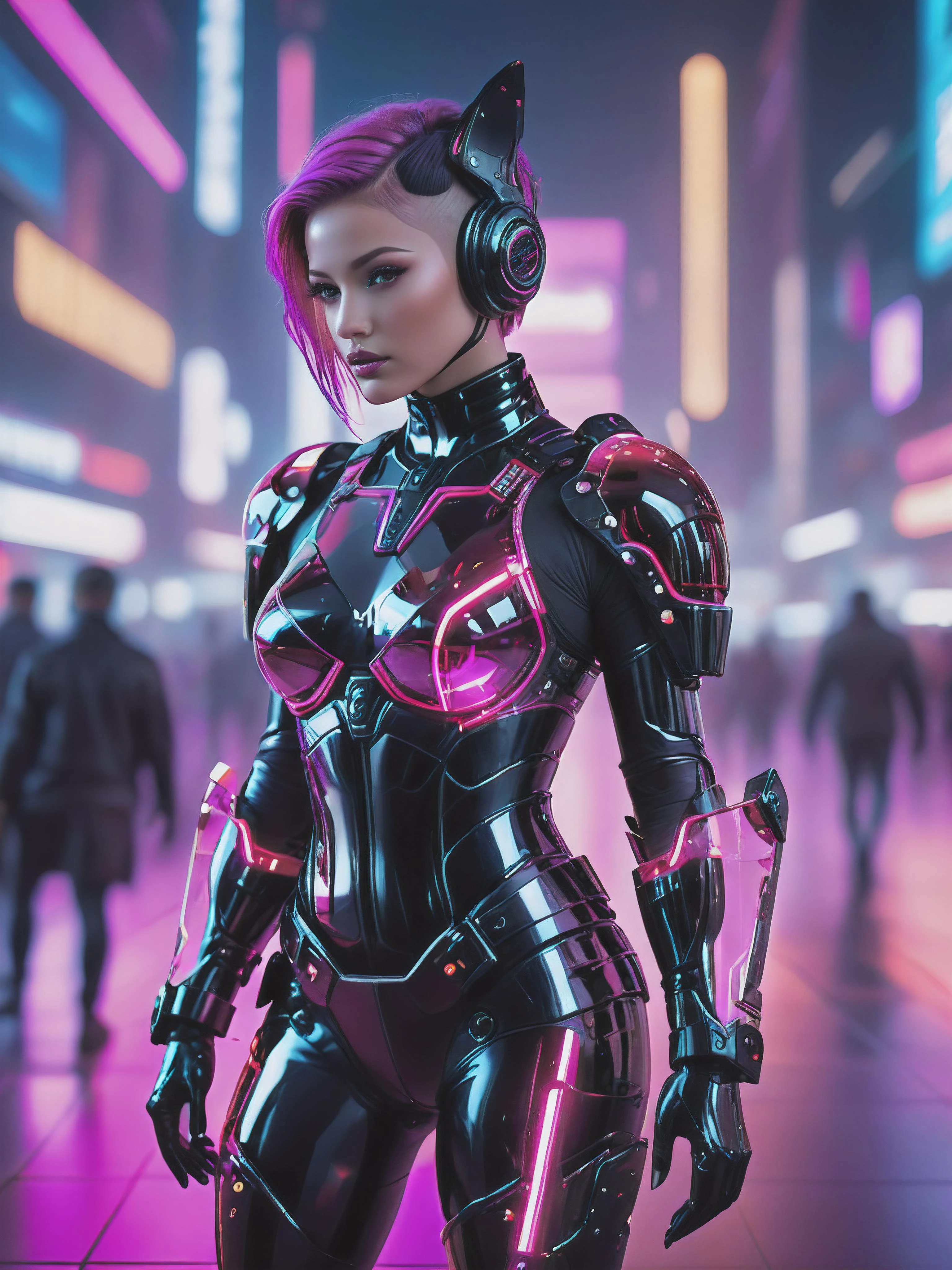 neonpunk style cinematic photo breathtaking Masterpiece, maximum fidelity, ultra high detail, ultra HD, Panavision Millennium DXL2 8k photograph of a (erotic neonpunk transparent glass combat armor led lit, red black yellow), transparent, led lit, glass bra <lora:Glass:0.8>, cyberpunk neonpunk, <lora:breastsizeslideroffset:-0.8> <lora:age_slider_v6:-1.8> <lora:AdvancedEnhancerXLv2:0.8> <lora:PeachFuzz:0.7> <lora:f412glass_base_c:0.6> <lora:GlassDevice:0.7> . 35mm photograph, film, bokeh, professional, 4k, highly detailed . cyberpunk, vaporwave, neon, vibes, vibrant, stunningly beautiful, crisp, detailed, sleek, ultramodern, magenta highlights, dark purple shadows, high contrast, cinematic, ultra detailed, intricate, professional, ((award winning,full body photo of person,)), (8k, RAW photo, best quality, ultra high res, photorealistic, masterpiece, ultra-detailed, Unreal Engine),highres, masterpiece , Photo, (sharp focus:1.2), (realistic:1.3),(photorealistic:1.3),ultra-detailed, (high detailed skin:1.2), 8k uhd, dslr, soft lighting, high quality, Fujifilm XT3, best quality, beautiful lighting,cinematic lighting , depth of field. 4K, HDR. by (Jeremy Lipking:1.1)