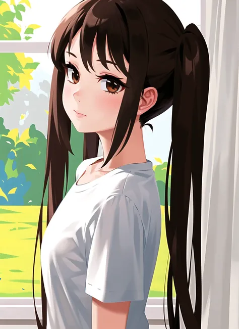 doyora, 1girl, brown eyes, brown hair, long hair, solo, twintails, ((masterpiece)) <lora:doyora_offset:1>