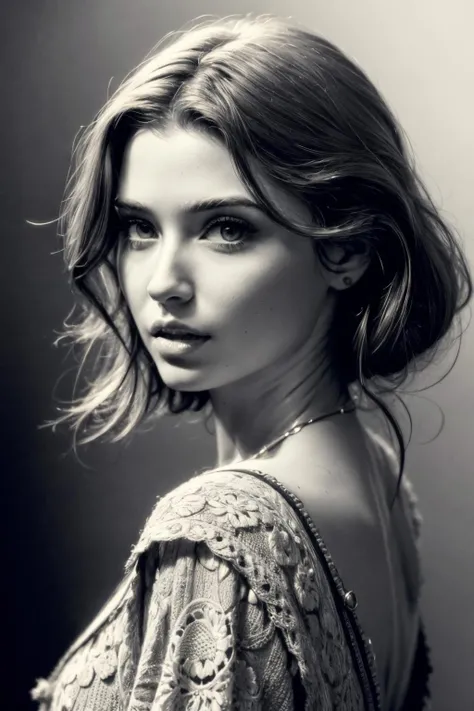 A beautiful red head woman with green eyes facing away but looking back over her shoulder at you,waist up shot,hyperdetailed,detailed,(masterpiece),(perfect hands),mengxï¼
pencil sketch, hatching,<lora:sketch v0.7-000010:0.8>,<lora:neg4all_bdsqlsz_xl_V7:1>,<lora:add_detail:1>,