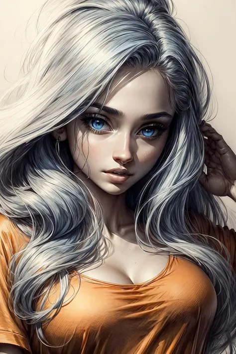 (masterpiece:1),(best quality:1),professional lighting,radiosity,(1girl:1.3),(blue eyes:1.5),(orange t-shirt:1.4),(detailed beautiflul face:1.2),no makeup,pureerosface_v1,golden proportions,wide shoulders,(busty),close mouth,smile,solo,(Kpop idol:1.1),(full body:1.3),detailed beautiflul skin,(dynamic perspective:1.2),detailed skin-texture,detailed hair,random hair style,(finely detailed beautiful eyes),elegant,sportswear,studio,(white background:1.2),looking at viewer,(perfect hands),
pencil sketch,hatching,<lora:sketch v0.7-000010:0.8>,<lora:neg4all_bdsqlsz_xl_V7:1>,<lora:add_detail:1>,