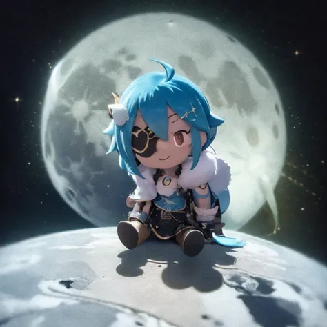 masterpiece, best quality,
(fu1fu, character doll, chibi:1.2), solo,
kaeya \(genshin impact\),
smile, fullbody, sitting,
(eyepatch:1.2), dark-skinned, gloves, blue short hair, earrings, blue eyes, single earring, dark skin, parted bangs, black gloves, fur shoulder, pants, sleeves,
on the moon, space, earth, universe,
<lora:fufuRealisticAnime_v10:1.2> <lora:kaeyaGenshinImpact_v10:0.8>