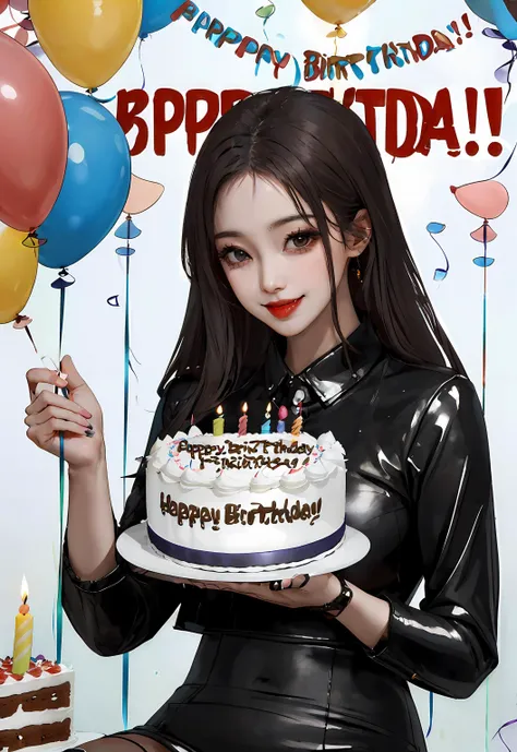 araffed woman sitting on top of a birthday cake with candles, happy birthday, very very happy!, happy!!!, by Helen Dahm, by Elaine Hamilton, amusing, very happy, happy, illustration!, honey birdette, by Hugo Heyrman, birthday cake, photo from behind, by Jeanna bauck, photo”, by Elena Guro