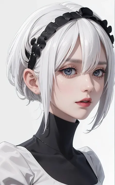 (8k), sharp focus, highres, 1girl, upper body, midoridef, white hair,(high quality:1.2), (high detail:1.2), (masterpiece:1.2), (extremely detailed:1.2), <lora:Eternal2Bv2:0.8>