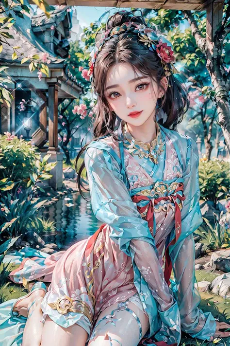 <(best quality, extremery best quality, masterpiece:1.4), (realistic, intricate details:1.4), (photorealistic:1.4), (extremely intricate:1.4), highres, ultra highres, ultra-detailed, absurdres, incredibly absurdres, extremely detailed, high quality, high resolution, hyperrealistic, ultra-realistic, hyper-detailed, top quality, best, fine detail, massive detail, Highly detailed, extreme detailed, highest detailed, high-res, absolutely resolution, reflection, (refraction:1.4), (hyperrealism:1.4)>, BREAK, 1girl, solo, looking at viewer, (young cute beautiful 18-year-old girl:1.4), 3d face, (hand of Guido Daniele:1.4), beautiful girl, Beautiful face, pretty, girlface, kpop idol, supermodel, stunning innocent symmetry face, perfect body, medium breast, slim waist, slim legs, (high detailed skin:1.5), glowing eyes, goddess, natural skin texture, shiny skin, White skin, Beautiful detailed face, detailed face, real skin texture, cute delicate face, finely detailed face, golden ratio, golden ratio face, expressive eyes, perfect face, perfect skin, flawless face, clear face, shiny hair, pale skin, Proper body proportion, perfect anatomy, realistic skin texture, luscious lips, glossy lips, natural makeup, beautiful bright pupils, slender figure, intricate eyes, detailed pupils, detailed face and eyes, longeyelashes, blush, good hand, perfect hands, pretty face, beautiful female bodies, finely detailed skin, oily shiny skin, clean facial features, an extremely delicate and beautiful, cute & girly, beautiful detailed eyes, stars in the eyes, BREAK, (((((standing, (hanfu, tang style, tang style outfits, pink upper shan, pink chest pleated skirt, red with pink waistband, red pibo:1.4), (smile, Pink hair, Pink eye, long hair, Pink eyelashes, Pink lips, Pink lip colour, Eyes glowing Pink, flat bangs, pink fluffy bunny:1.5), (night, Night time, moon light, sky, landscape, aurora borealis, stars, outdoors, Chinese, Pink fireworks, Sakura tree background:1.4), (lake background, mountains, full moon background, night lake shore, river, forest, chinese style countryard, lanterns, pond, cobblestone pathway, building pavilion, chinese buildings, moutains, misty lake, ancient chinese background, puddle, after the rain, petals falling, wet grass and trees, flower sea, in a meadow, waterfall, breeze, flying splashes, flying petals, leaves, bloom, bloom effect, surrounded by heavy floating petal flow, petal, Pink butterfly, flower, detailed beautiful grassland with petal, flowers, plants, Pink rose, many Pink roses, leaves falling from the tree, dust is drifting, ethereal, scenery, nature, mysterious background:1.4), (iridescent colors, Iridescence, blush, mysterious, fantasy background, fantasy, open mouth:1.2), (fog, wind:1.2), (Luminescent Particles:1.3), (fullbody:1.2), (eye focus, face focus, character focus, close-up face:1.2), (dutch angle, cowboy shot:1.3), colorful refraction)))), BREAK, <watercolor, available light, detailed light, volumetric fog, beautiful lighting, Rembrandt lighting, Cinematic, pixel art, game art, key visual, surreal, PBR Texturing, Anisotropic Filtering, Maximum Clarity And Sharpness, Albedo And Specular Maps, Multi-Layered Textures, Surface Shading, Sub-Pixel Convolution, Sub-Pixel Convolution, Accurate Simulation Of Light-Material Interaction, blurry foreground, broad light, volumetric light effect, matte painting, perfectly defined features, volumetric lighting, Tone Mapping, Lumen Reflections, Global illumination, Ray Tracing, Screen Space Global Illumination, Accent Lighting, 32k, Natural Lighting, volumetric, cinematic masterpiece, Rule of thirds, high dynamic range, Multi-exposure HDR capture, cinematic render, game cg cinematic, atmospheric perspective, scene, epic dynamic frame, motion blur, ((cinematic look, Film look)), rim light, 4k textures, adobe lightroom, photolab, insane details, hyperdetailed, exposure blend, professional color grading, professional color correction, aerial perspective, particles and dust in beams of light, cinematic scene, dynamic lighting, sharp details, lomography, soft focus, light leaks, bold hues, atmospheric depth, (explosive light and shadow:1.2), aesthetics, intricate designs, ultra realistic digital art, (zentangle, mandala, tangle, entangle), (fractal art), elegant, vivid colours, floating particles, particles, dramatic, epic, (ink drawing, oil painting detailed), (dramatic lighting:1.2), RAW, huge filesize, extremery detailed CG, Photo, 8k uhd, cinematic atmosphere, trending on artstation, award-winning glamour photograph, highly detailed photo, official art, beautiful and aesthetic, unity 8k wallpaper, beautiful, highly detailed CG illustration, best illustration, intricate, Amazing, emotional, analog, painting, digital painting, concept art, Oil Painting, illustration, Classical art, Renaissance, Romanticism, Neoclassicism, Color Palette, depth and contrast, Vibrant colors, saturated, rich saturation, color harmony, vivid palette, concept-art, design style, detail character, concept render, colorful, analog photography, dreamy atmosphere, specular highlights, atmospheric lighting, (dynamic angle, dynamic pose :1.3), (shiny, clothes reflecting light, lens flare, bloom effect, light particle, lens glare:1.3), realistic lighting, cinematic light, (cinematic lighting), light in the face, soft lighting, saturated colors, detailed background, sharp focus, 8k high definition, perspective, Master Composition, roughness, post-processing, soft shadows, realistic shadows, ambient occlusion, ray-tracing, subsurface scattering, photon mapping, physically-based rendering, octane rendering, unreal engine 5, ue5 rendering, Adobe After FX, dslr, RTX, Best character details, radiosity, sharp, antialiased, RAW photo, HDR, 8k, 4k, (((Photographed by Roger Deakins, using a RED Monstro 8K VV camera and a series of high-end lenses))), ((Hasselblad photography)), (film grain:1.4), Kodak portra 400, ((Fujifilm X-T5)), professional photograph, depth of field, caustics, Broad lighting, diffuse lighting, rim lighting, two tone lighting, textile details, visible pores, high resolution scan, professionally color graded, photographic reality, automatic white balance, best lighting, detailed shadow, high contrast, strong light and shadow>, (PureErosFace_V1:0.5), (ulzzang-6500:1), <lora:epiNoiseoffset_v3:0.05>, <lora:add_detail:0.1>, <lora:hanfuTang_v35:0.8>, <lora:zhongfenghuaxiyou-000018:0.05>, zhongfenghua