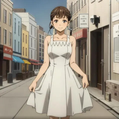 masterpiece,high quality,solo,
<lora:kangofu001:0.7>,looking at viewer,smile,
kangofu,1woman,hair bun,
dress,dress,