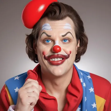 photo of skj person, goofy man, best quality <lora:mg_e1_final:1>, birthday clown