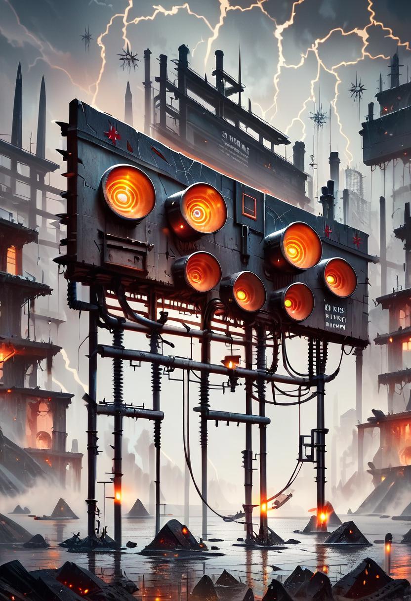 A close up of a street light with a lot of lights on it - SeaArt AI