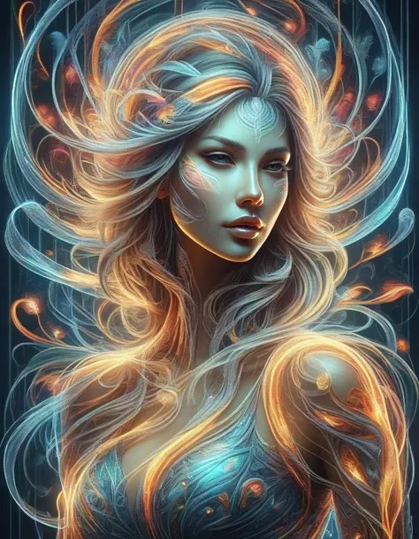 ral-exposure, gorgeous woman, in the style of double exposure, neon art nouveau, long exposure, Italian Futurism, wimmelbilder, layered lines, neonpunk, chiaroscuro, best quality, masterpiece, highres, absurdres, incredibly absurdres, huge filesize, wallpaper, colorful,8K,RAW photo