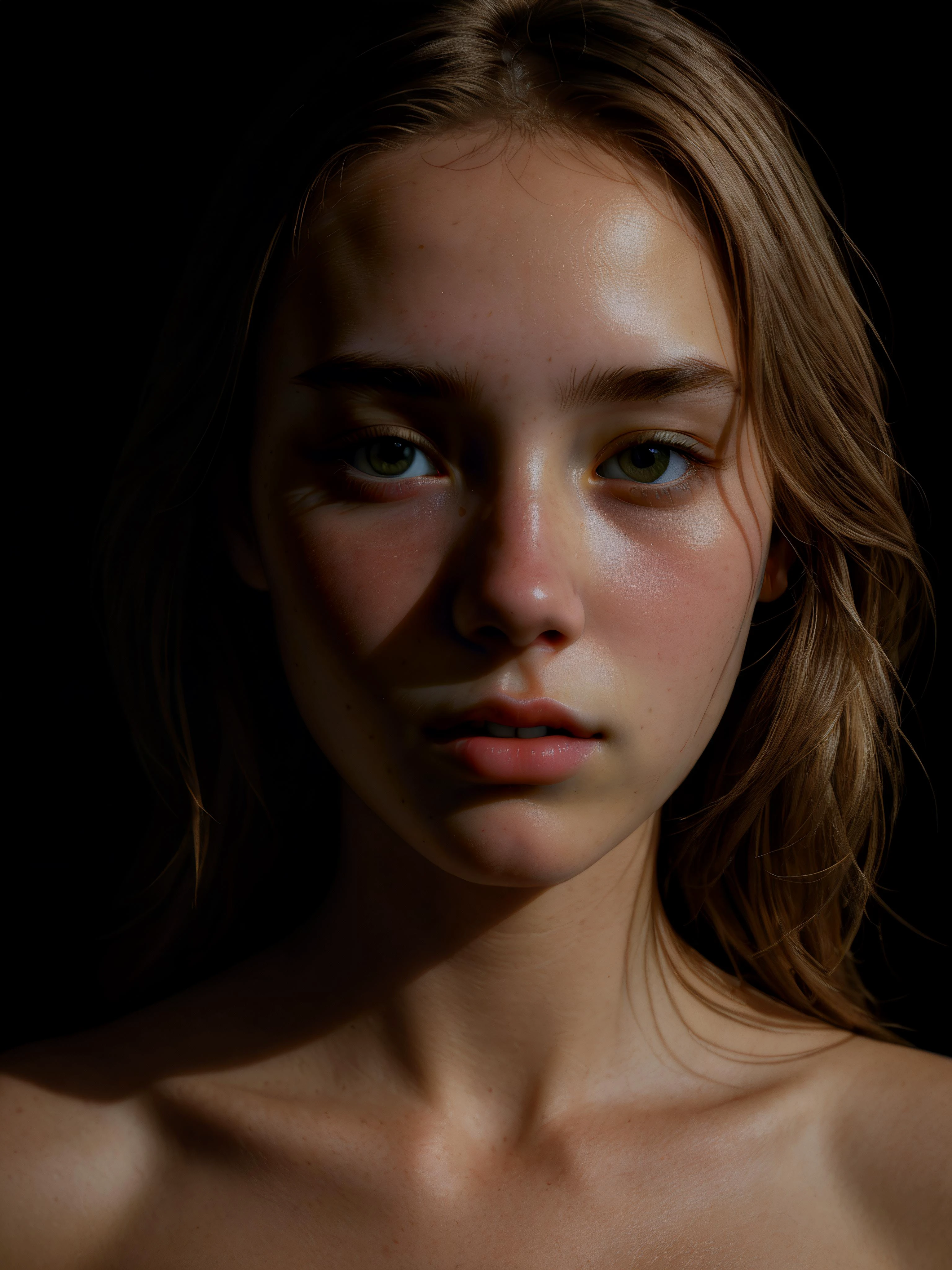 portrait of a beautiful 18yo woman by Bill Henson, seductive, shadow,
Zip2D, SK_CINEMATIC, ziprealism,
<lora:add-detail-xl:1>, <lora:WowifierXL-V2:1>, <lora:JuggerCineXL2:1>
