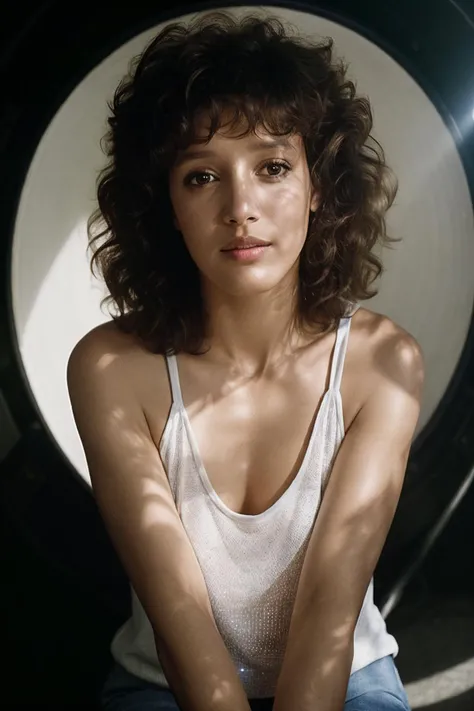 portrait of Jennifer Beals <lyco:Jennifer Beals:0.8>, epic (photo, studio lighting, hard light, sony a7, 50 mm, matte skin, pores, colors, hyperdetailed, hyperrealistic)