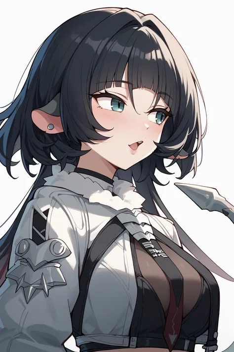 zPDXL2, score_9, score_8_up, score_7_up, source_anime, 1girl, solo,portrait
<lora:Jane_Pony:1>, Jane_doe_(Zenless_Zone_Zero),grey_eyes, black_hair, long_hair, large_breasts, animal_ears, tail, ear_piercing
<lora:pgfc_pdxl_EliPot:1>, pog, open mouth, portrait, looking to the side,