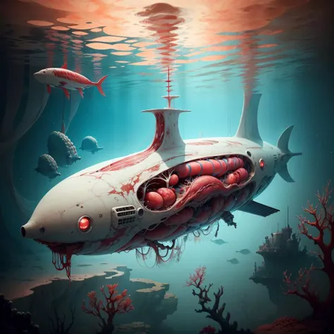<lora:AnatomicTech-20:0.8>, AnatomicTech ,scifi , blood vessels ,
submarine, under red sea
