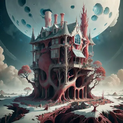 <lora:AnatomicTech-20:0.8>, AnatomicTech ,blood vessels, scifi 
house on a hill