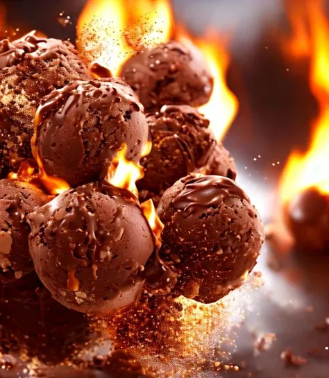 explosion of choclate chocolate ice-cream