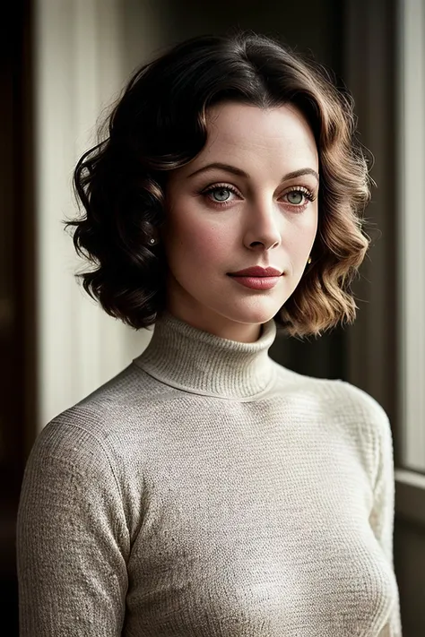 beautiful woman (EPH3dyL4m4rr:.99), (short hair:1.2), jewellery, ((portrait)), (closeup:1.2), ((from the waist up)), (((  lounge room:1.2 ))), natural skin texture, (turtleneck:1.2), 24mm, 4k textures, soft cinematic light, adobe lightroom, photolab, hdr, intricate, elegant, highly detailed, sharp focus, ((((cinematic look)))), soothing tones, insane details, intricate details, hyperdetailed, low contrast, soft cinematic light, exposure blend, hdr, faded, now, ("I've got a bad feeling about this.":1.1)