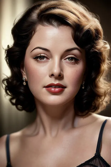 beautiful woman (EPH3dyL4m4rr:.99), (short hair:1.2), jewellery, ((portrait)), (closeup:1.2), , ((( simple backdrop :1.2 ))), natural skin texture, ((( vintage pinup :1.4))), ((1940s)) , 24mm, 4k textures, soft cinematic light, adobe lightroom, photolab, hdr, intricate, elegant, highly detailed, sharp focus, ((((cinematic look)))), soothing tones, insane details, intricate details, hyperdetailed, low contrast, soft cinematic light, exposure blend, hdr, faded, now, ("I've got a bad feeling about this.":1.1)