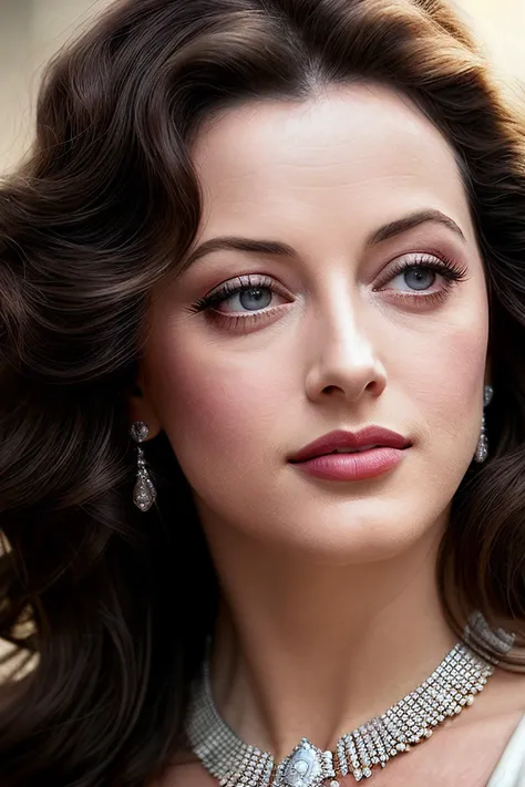 beautiful woman (EPH3dyL4m4rr:.99), sexy hair, ((from the waist up)), ((closeup:1.2)), ( jewels:1.3), natural skin texture, ((( an inventor :1.4))), ((1940s)) , 24mm, 4k textures, soft cinematic light, adobe lightroom, photolab, hdr, intricate, elegant, highly detailed, sharp focus, ((((cinematic look)))), soothing tones, insane details, intricate details, hyperdetailed, low contrast, soft cinematic light, exposure blend, hdr, faded, now, ("I've got a bad feeling about this.":1.1)