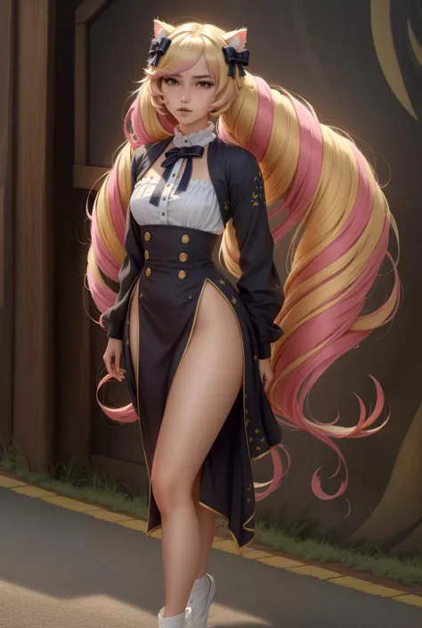 <lora:Ð¡ÑÐ¸Ð»Ñ kittew-artist-richy-v1:1>, <lora:ÐÐ¾ÑÐºÐ°-Ð´ÐµÐ²Ð¾ÑÐºÐ° Ð¸Ð· ÑÐ¾Ðº ÑÐ¾Ñ(Himeko, very long hair, red eyes, hair bow, twin_drills, twintails, long hair,cat ears, yellow cat ears,):0.7>, Himeko, very long hair, red eyes, hair bow, twin_drills, twintails, long hair,cat ears, yellow cat ears, (((masterpiece))), (((best quality))), (((illustration))), (((finely detail))), ((extremely detailed cg unity 8k wallpaper, highres)), (beautiful detailed face and eyes and hair:1.1), (an extremely delicate and beautiful girl:1.2), ultra-detailed, ultra high res, high quality, 4K, extreamly delicate and beautiful, full_body, standing,  in full growth, hourglass waist
