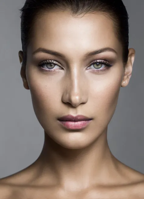 portrait of sks woman, epic (photo, studio lighting, hard light, sony a7, 50 mm, matte skin, pores, colors, hyperdetailed, hyperrealistic), <lora:locon_bellahadid_v1_from_v1_64_32:1.3>