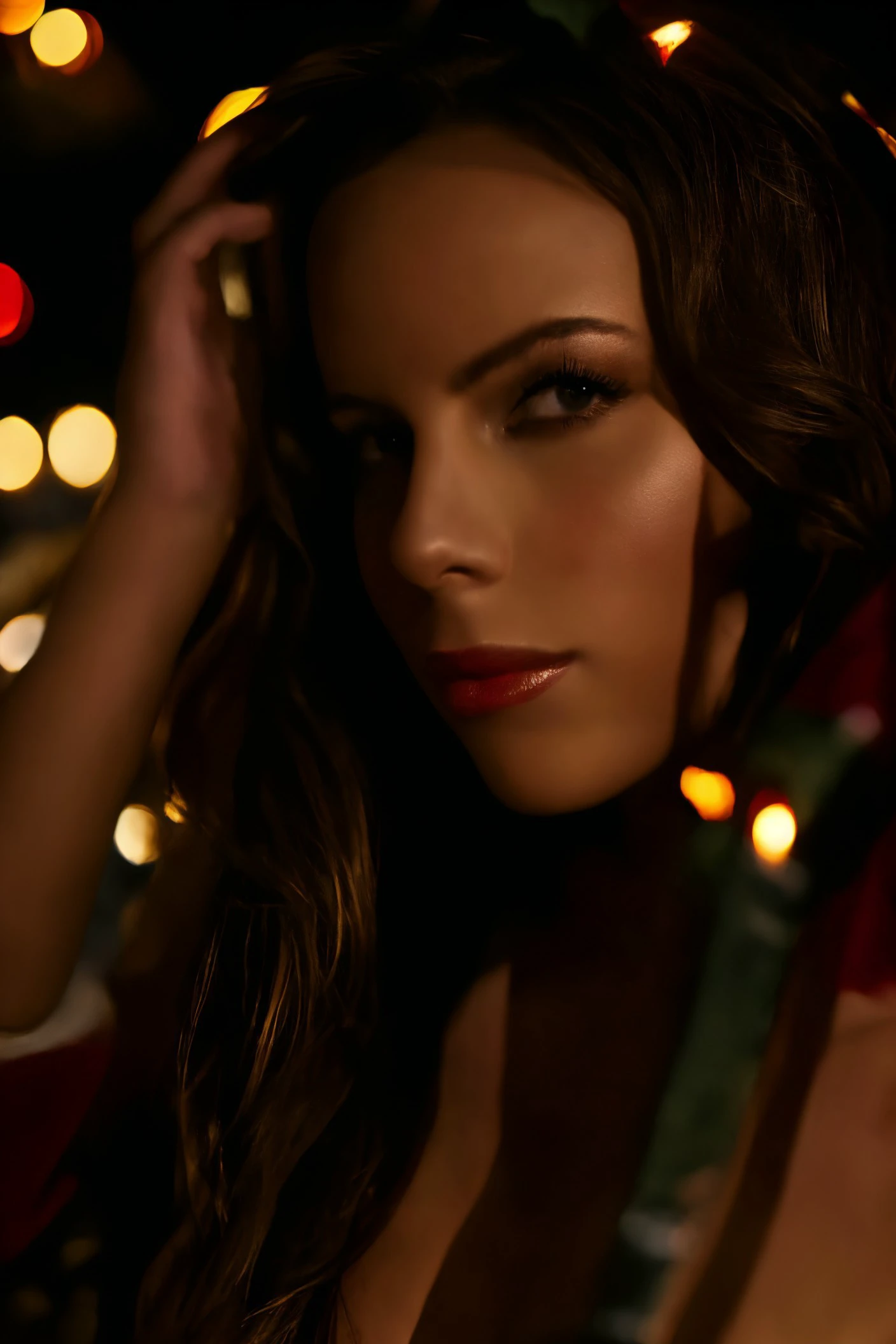woman 20 years young, European, middle shot, closeup,
([Kate( :0)Beckinsale|abella danger|taylor( :0)swift]:0.9), 
christmas lights, <lora:dynamic_shot_55_hard_shadows_portrait:0.85>
home, night,
highres, high quality, high resolution, hd, 4k, masterpiece, realistic,