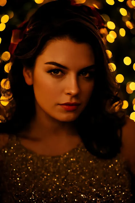 woman 20 years young, European, middle shot, closeup,
([Catherine( :0)Zeta-Jones|payton preslee|amy( :0)winehouse]:0.9), 
christmas lights, <lora:dynamic_shot_56_christmas_lights:0.75>
home, night,
highres, high quality, high resolution, hd, 4k, masterpiece, realistic,