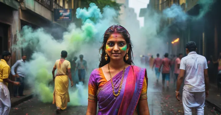 photograph indian people in many colorful typical dresses in Mumbai streets, in India, festivities, color powder festival, hinduism, colored powder in the air, hinduist festivity, festival of Holi, photorealistic, travel photography, (National Geography style:1.4), high definition, highest details, 8k, masterpiece, incredible light, infinite colors, 50mm . cinematic 4k epic detailed 4k epic detailed photograph shot on kodak detailed cinematic hbo dark moody, 35mm photo, grainy, vignette, vintage, Kodachrome, Lomography, stained, highly detailed, found footage, cinematic still indian people in many colorful typical dresses in Mumbai streets, in India, festivities, color powder festival, hinduism, colored powder in the air, hinduist festivity, festival of Holi, photorealistic, travel photography, (National Geography style:1.4), high definition, highest details, 8k, masterpiece, incredible light, infinite colors . emotional, harmonious, vignette, 4k epic detailed, shot on kodak, 35mm photo, sharp focus, high budget, cinemascope, moody, epic, gorgeous, film grain, grainy, (masterpiece), (best quality), (ultra-detailed), indian people in many colorful typical dresses in Mumbai streets, in India, festivities, color powder festival, hinduism, colored powder in the air, hinduist festivity, festival of Holi, photorealistic, travel photography, (National Geography style:1.4), high definition, highest details, 8k, masterpiece, incredible light, infinite colors, illustration, disheveled hair, detailed eyes, perfect composition, moist skin, intricate details, earrings, by wlop, cinematic still indian people in many colorful typical dresses in Mumbai streets, in India, festivities, color powder festival, hinduism, colored powder in the air, hinduist festivity, festival of Holi, photorealistic, travel photography, (National Geography style:1.4), high definition, highest details, 8k, masterpiece, incredible light, infinite colors . emotional, harmonious, vignette, highly detailed, high budget, bokeh, cinemascope, moody, epic, gorgeous, film grain, grainy