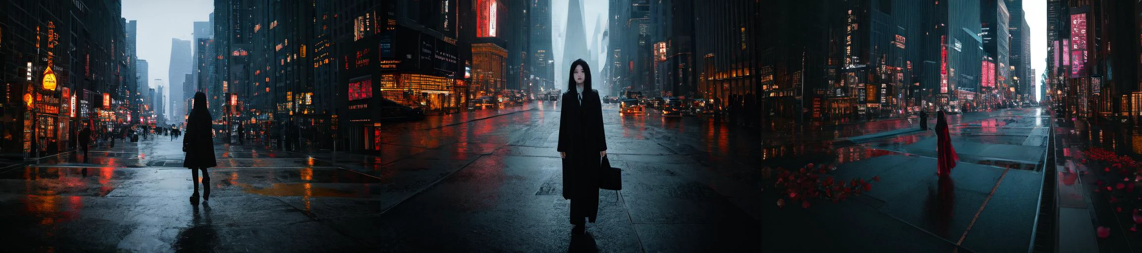 (otherworldly), highly insanely detailed, masterpiece, top quality, best quality, highres, 4k, 8k, RAW photo, (very aesthetic, beautiful and aesthetic),
1girl,
(woman standing, beautiful, closeup,:0),
city, no people, abandoned,
scenery, cinematic lighting, cinematic street, filmic, <lora:dynamic_shot_12_cinematic_street:1>,
(flower, falling petals, petals on liquid, petals, cherry blossom:0.8),